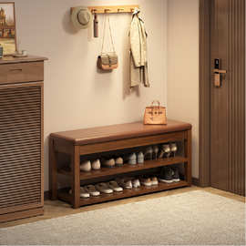 实木换鞋凳门口家用入户鞋架进门可坐鞋柜坐凳一体玄关长条穿鞋凳