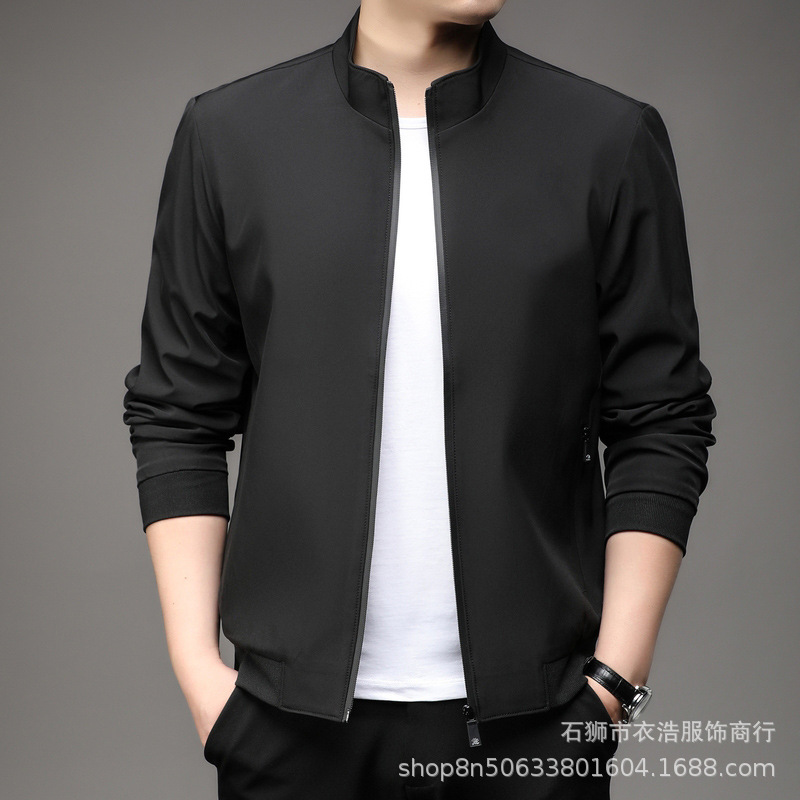 Chaqueta de comercio exterior transfronterizo para hombre, estilo coreano, nueva colección primavera-otoño, abrigo informal con cuello alto, talla grande. image 4