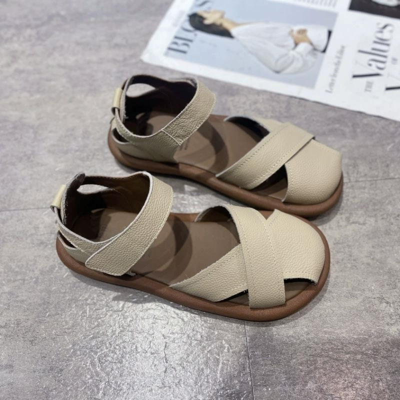 Summer beach sandals with a strap, soft sole