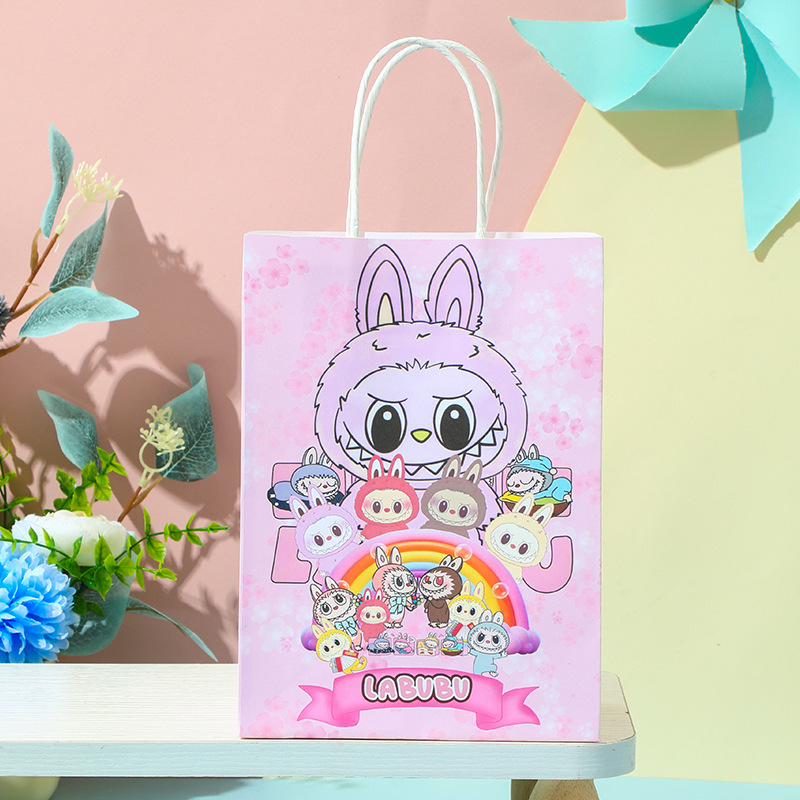 新しい漫画かわいいラブブギフトバッグ包装袋クラフト紙ショッピング紙袋クリエイティブギフトハンドバッグ|undefined