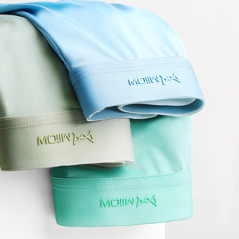 Ropa interior masculina, calzoncillos bóxer de seda helada para hombre, forro interior de doble capa para estudiantes, calzoncillos bóxer transpirables antibacterianos 10A de color sólido