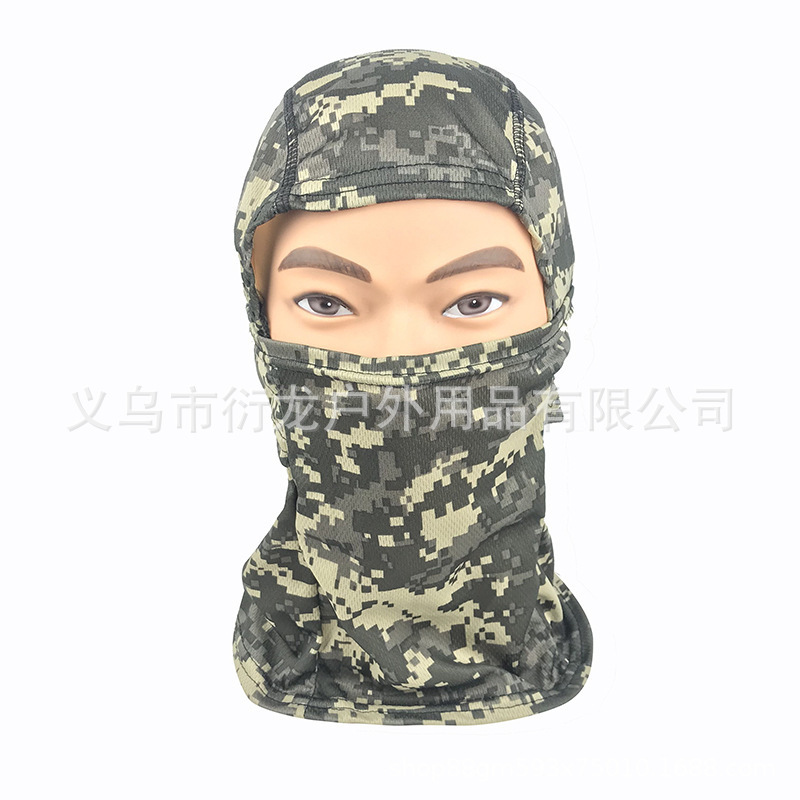 Cuello de camuflaje, casco de ciclismo de verano, pañuelo frío, babero a prueba de polvo, protector solar para hombres, máscara de pesca, cubierta facial