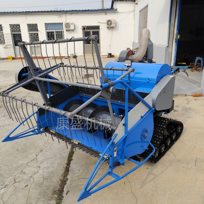 新款水稻联合收割机稻谷脱粒机小型柴油自走式山区丘陵地
