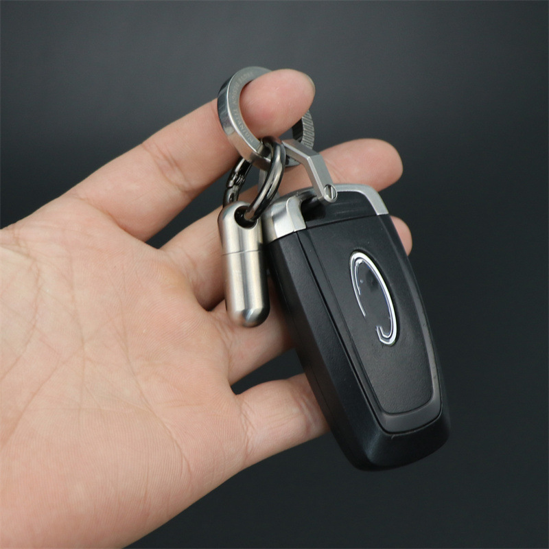 Puro titanio cápsula portátil pequeña caja de la medicina a prueba de humedad sellado de acero inoxidable impermeable almacén pastillero transfronterizo mini botella de la medicina