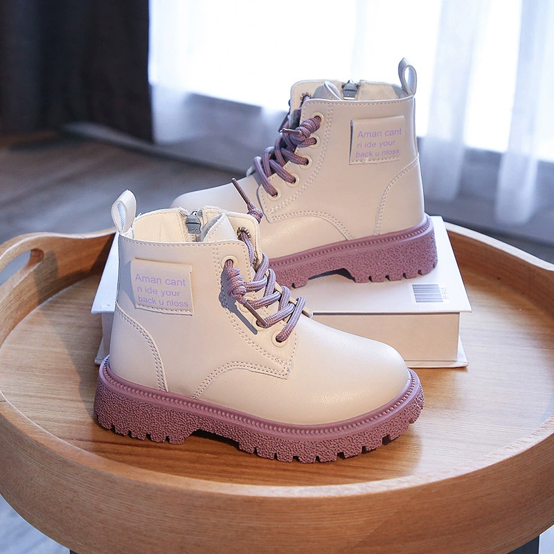 Детские сапоги, осень-зима 2021, новая кожаная обувь, модные бархатные сапоги в корейском стиле, короткие сапоги для девочек, оптовая продажа, универсальные