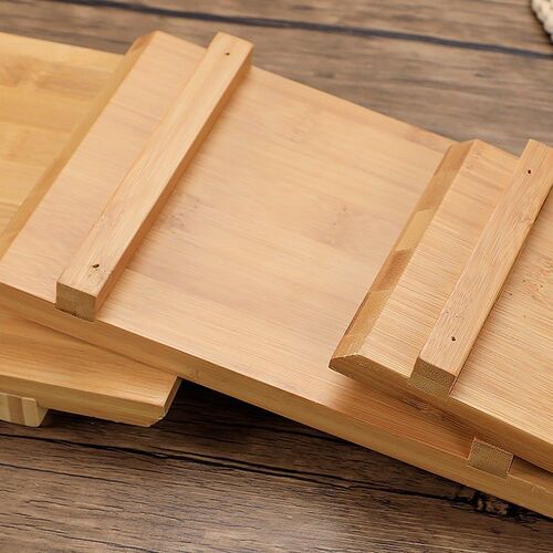 Japanese solid wood creative hot pot tableware flat dinner plate sushi plate rectangular wooden beef barbecue dinner plate