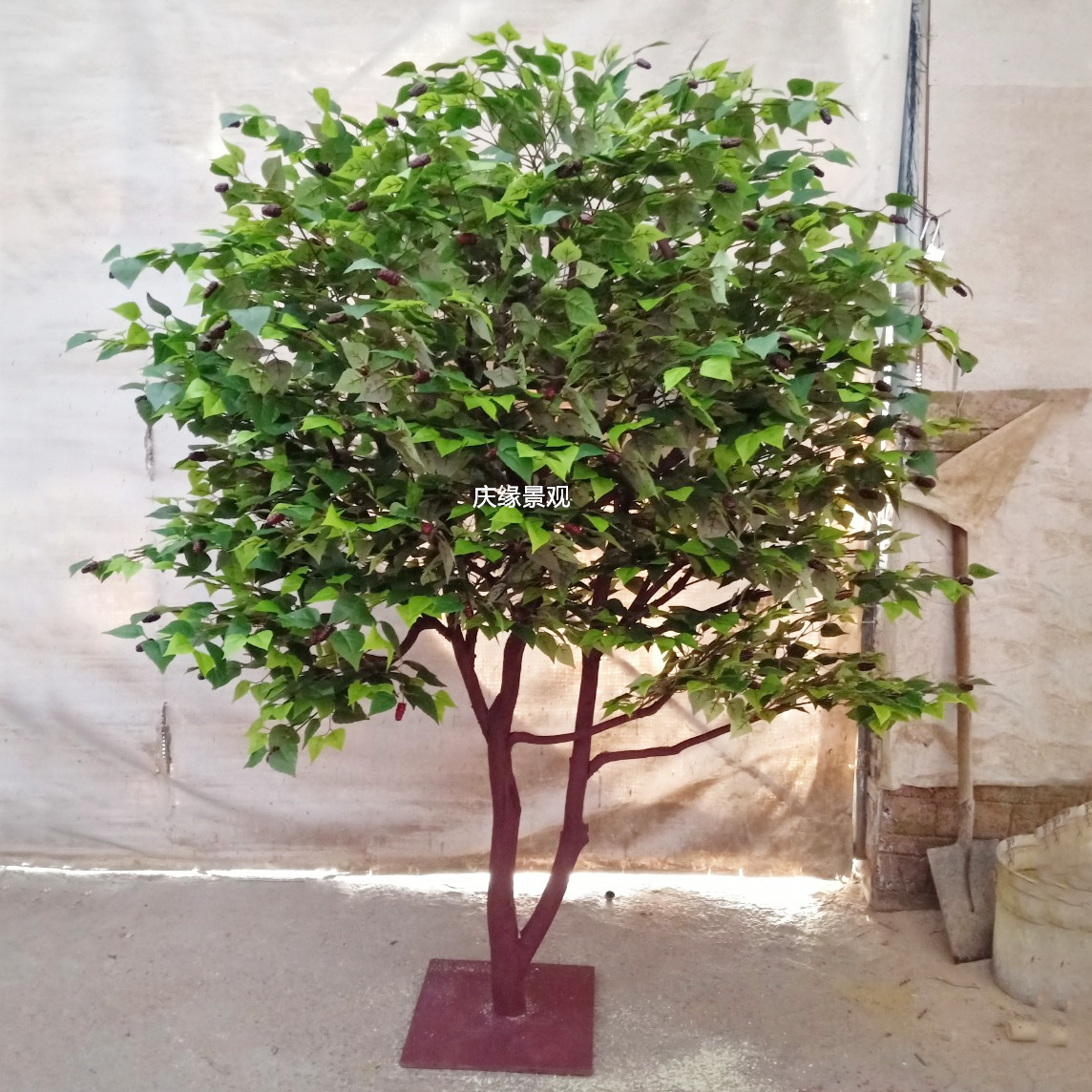 仿真桑树砂糖橘树山茶花树绿萝树含羞草树园林景观酒店商场装饰