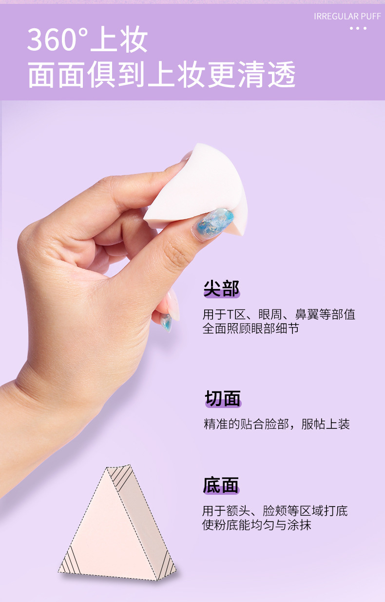 LMLTOP 6 pieces of makeup powder puffs soaked in water, large round sliced makeup puffs, wholesale beauty tools 214 Item Picture