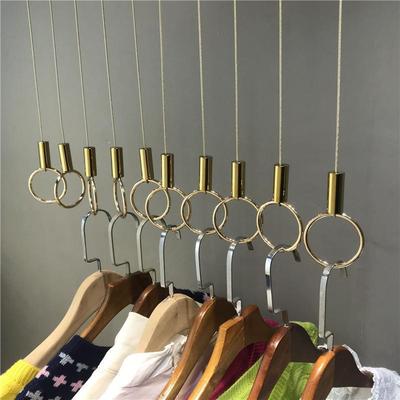 couture golden steel wire Rings Clothes hanger rope Hooks clothes Hanger Hanging suspension Showcase Women's wear