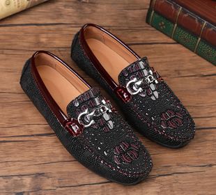 Popular Men's Shoes Spring and Autumn New European Station Slip-on Driving Set Feet Casual Lazy Bright Lefu