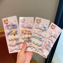 韩版儿童花朵蝴蝶结发夹卡通渐变刘海夹小女孩碎发鸭嘴夹边夹发卡