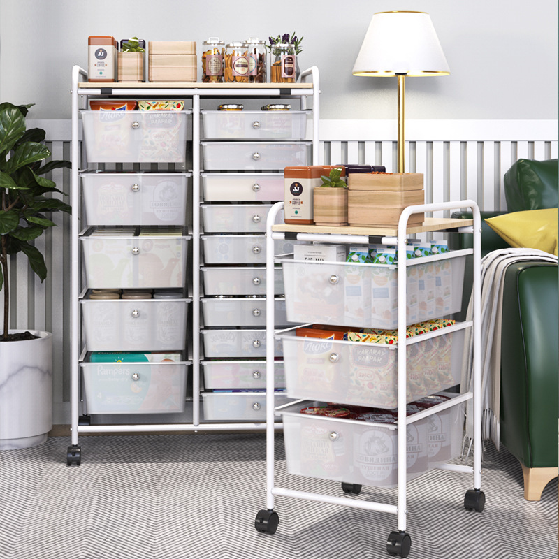 厂家直销夹缝置物架厨房收纳多功能落地可移动多层抽屉式整理架子