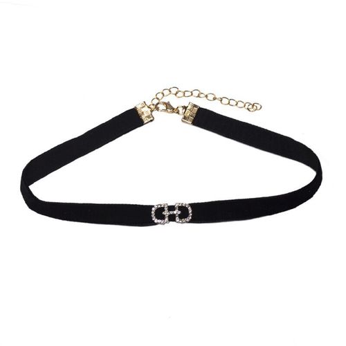 Light Luxury Niche Black Rope Necklace for Women, High-End Choker Lock Chain Collar Necklace Neck Chain Neck Strap Accessory Collar
