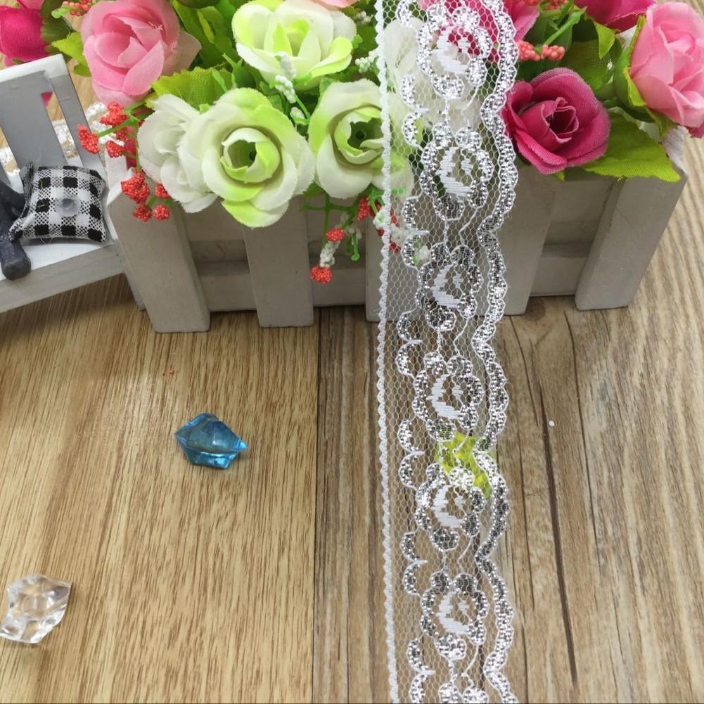 福建蕾丝花边DIY花边服装辅料现货供应816银#  宽度3CM