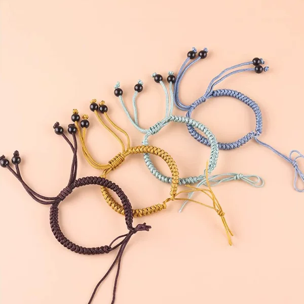Handmade diy woven flat knot bracelet men's and women's hand-woven red rope bracelet safe simple semi-finished products