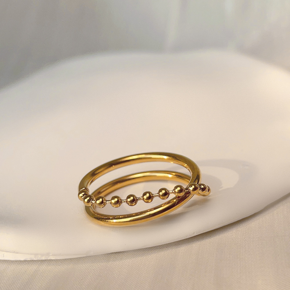 Street Occasion Titanium Steel Material Modern Style Geometric Titanium Steel Plating Rings