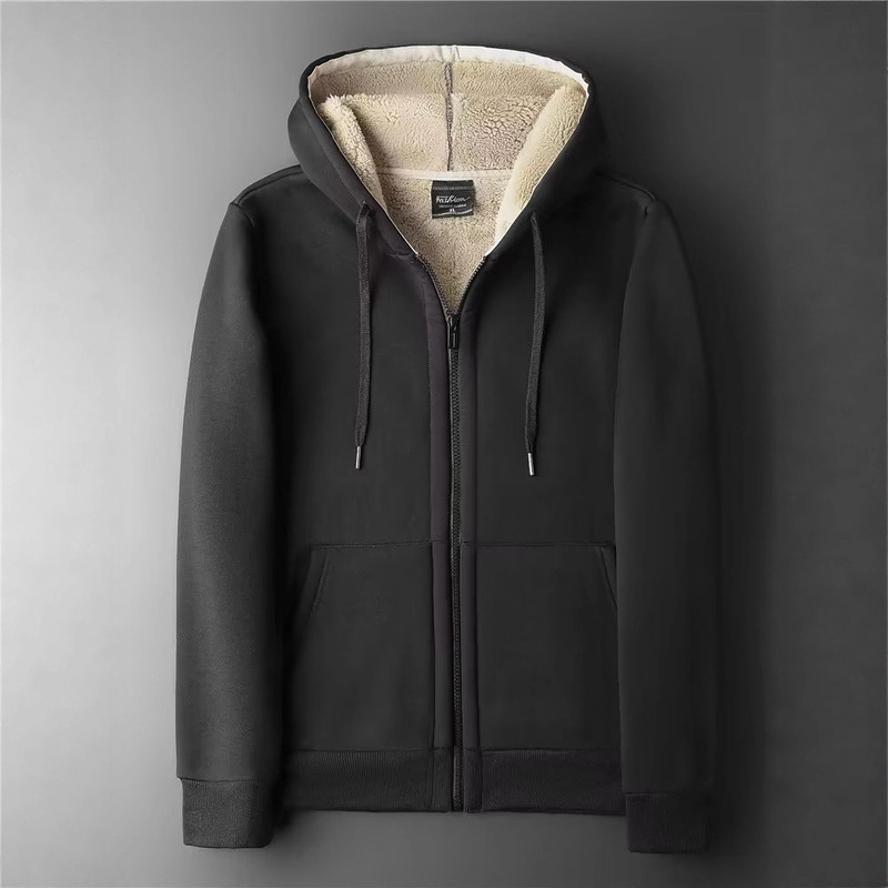 Cross-Border Winter Fleece Men's Jacket Clearance Sale Export Cardigan Hooded Sweatshirt Thickened Warm Men's Top Cross-Border Winter Fleece Men's Jacket Clearance Sale Export Cardigan Hooded Sweatshirt Thickened Warm Men's Top