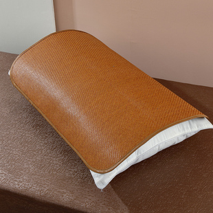 P66D Summer Pillow Cover Cooling Mat Pillowcase Rattan Mat Ice Silk Pillowcase Cool Single Adult Pillowcase Large Size One