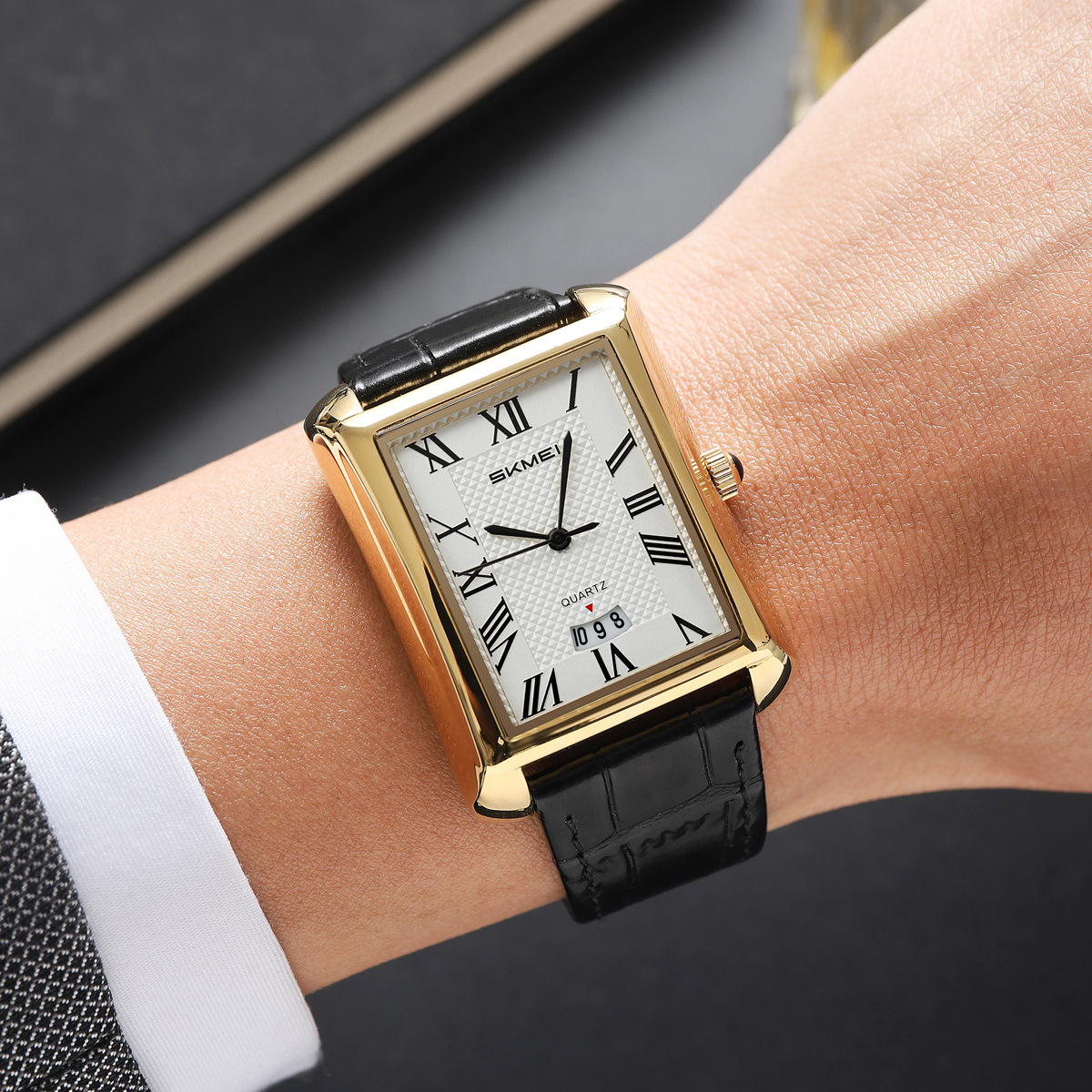 Momento de moda simple reloj de hombre correa reloj de negocios impermeable calendario reloj de cuarzo comercio exterior transfronterizo al por mayor
