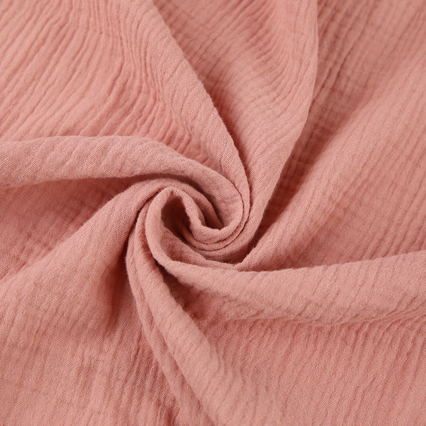 cárdigan de color liso camisón de gasa de algodón de doble capa NSMSY124452