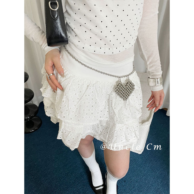 High-End Silver Heart Waist Chain for Women with Skirt and Jeans Chain Decoration Adjustable Shoulder Crossbody Bag Trendy