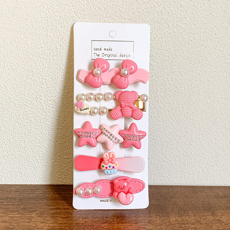 Ventas directas de fábrica 2025 nueva horquilla de color para mujer nueva pinza de flequillo lateral linda horquilla rota pinza de una palabra dulce