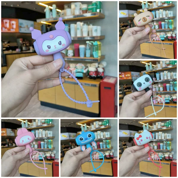 Sounding hammer keychain, rattling toy, children's toy, cute cartoon backpack pendant, small gift wholesale
