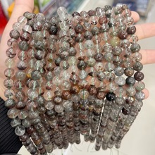 天然绿幽灵散珠水晶散珠聚宝盆圆珠多宝手串diy饰品配件串珠手链