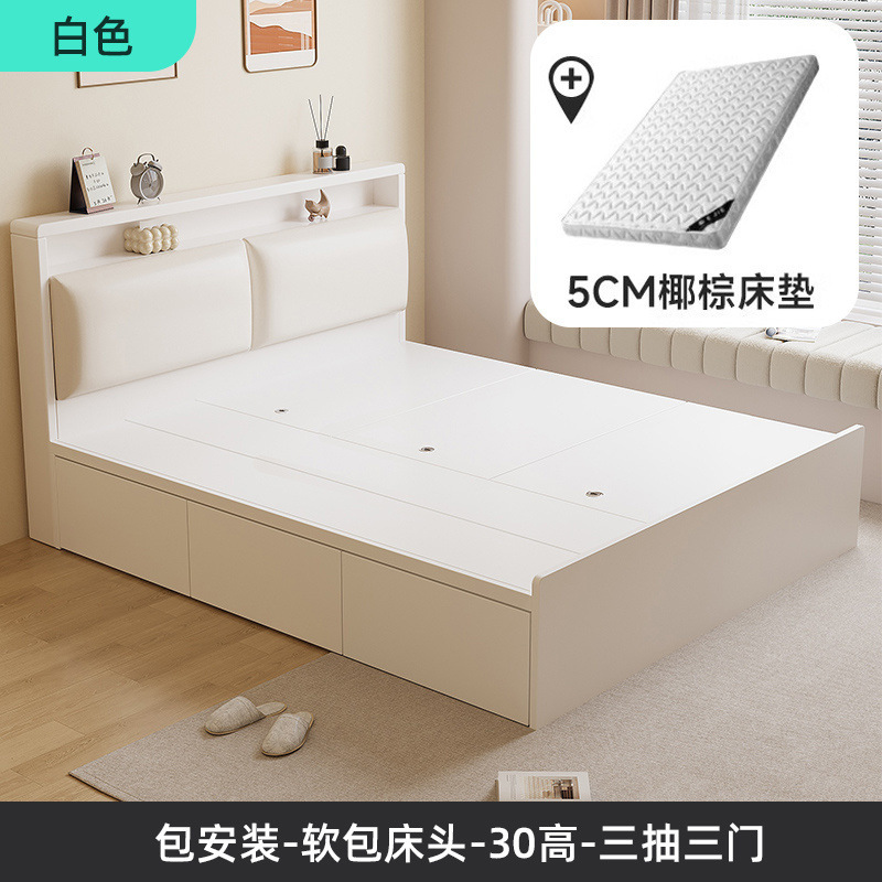 畳ベッド家庭用ハイボックス収納ベッドダブルベッドモダンシンプル収納ベッドシングルベッド小型ボックスベッド|undefined