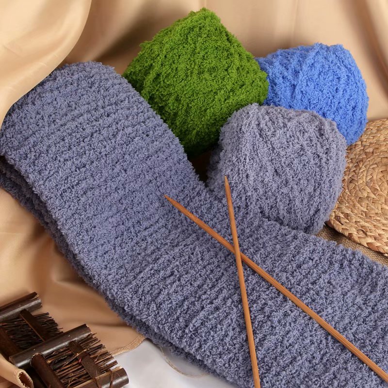 3 strands of coral fleece wool towel yarn half fleece wool baby thread scarf cap sub-thread stamp embroidery material bag