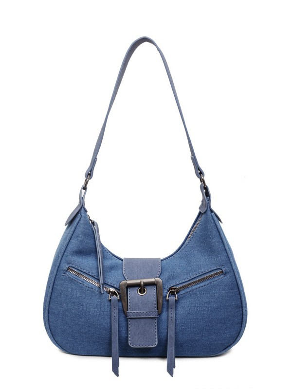 Bolsa de denim retro para mujeres 2025, otoño y invierno, nuevo estilo ocio, bolsas de brazo simples, bolsas de bolsillo de viajes de moda