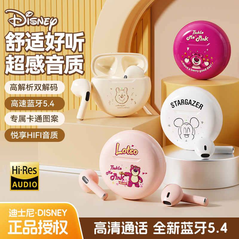 Disney J6 Bluetooth Headphones, Ultra-Long Battery Life, Noise-Cancelling, Cartoon Mini Cute Semi-In-Ear Style Disney J6 Bluetooth Headphones, Ultra-Long Battery Life, Noise-Cancelling, Cartoon Mini Cute Semi-In-Ear Style