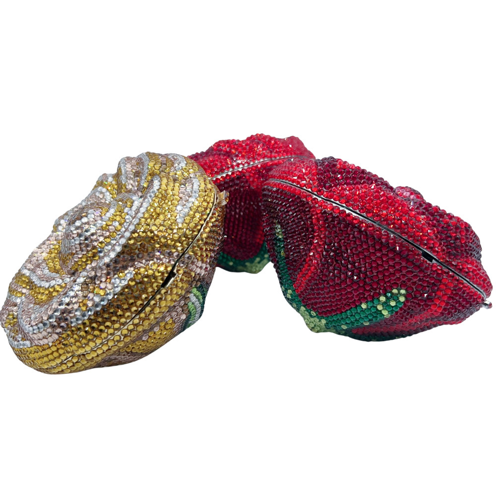 Seleccione estrictamente Flower crysta lbag flor flor de diamante bolsas de cena de diamante de fondo plano bolsas de mano de flores de banquete para mujeres