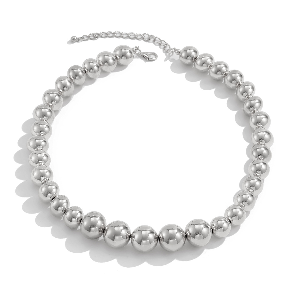 60g Weight Necklace Classification CCB Chain Material ball chain Chain Type 1 Piece Quantity Casual, Holiday, Daily Occasion CCB Material Geometric, Solid Color Pattern Men's Gender Plating Design Vintage Style, Classic Style Style Ornament Men's Exaggerated CCB Round Beads Necklace Necklace Niche Personality Hip Hop Necklace Men 11