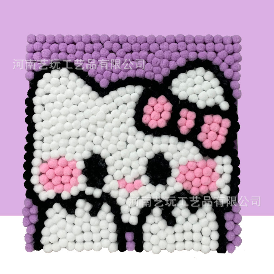 MQH20-005 / 20*20cm（实木内框+画布+毛球材料包）
