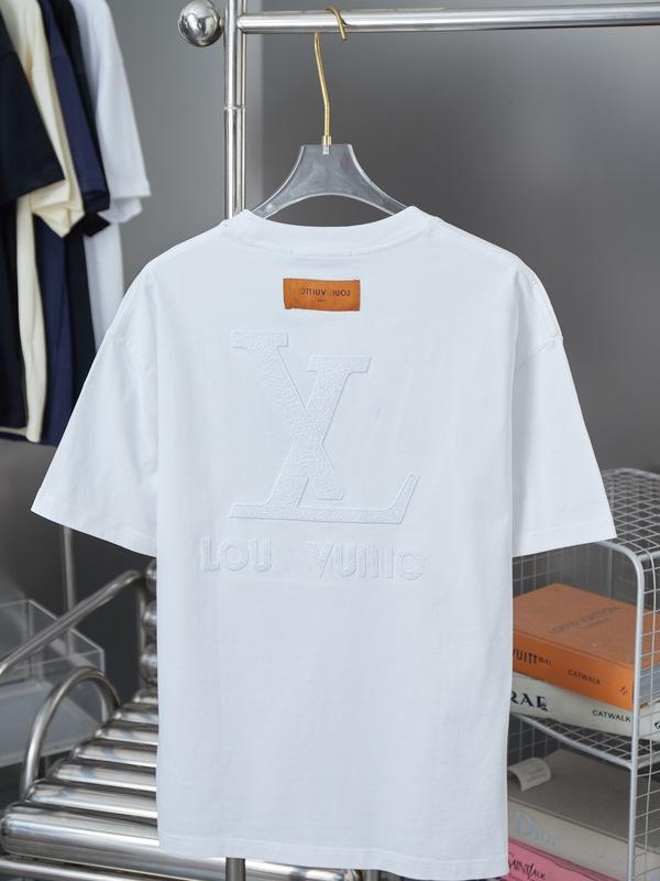 クロスボーダー正規版 Lujia 25ss 刺繍文字ロゴ半袖男女同型ラウンドネック T シャツ、ゆったりと多用途|undefined