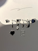 Silver needle, set, advanced earrings, silver 925 sample, high-quality style