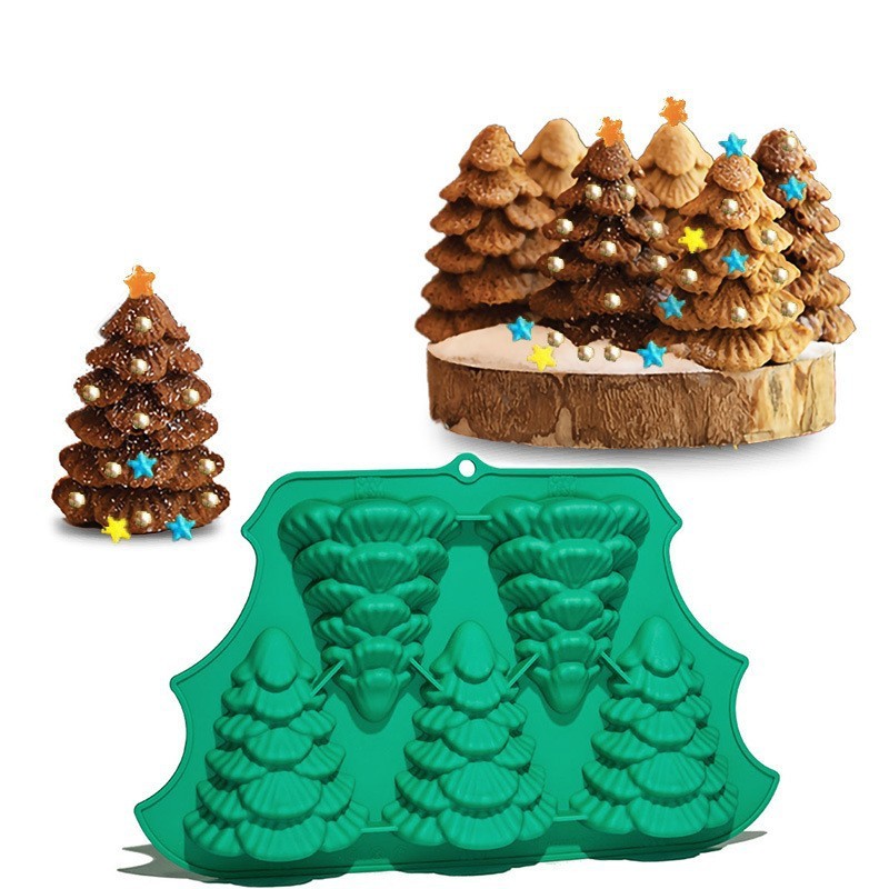 新しいクリスマス5連チョコレート金型シリコンケーキクリスマスツリークリスマス手袋クリスマス人形装飾品|undefined