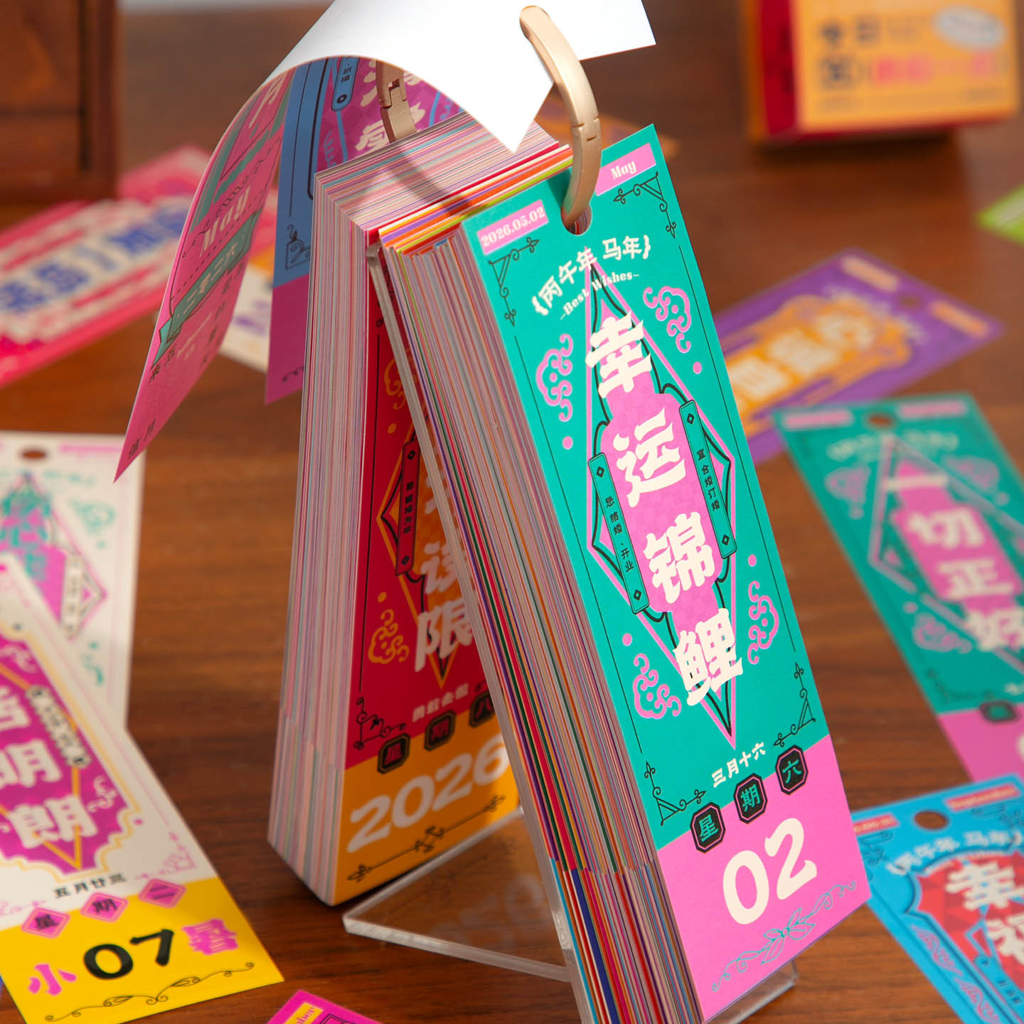 Xinmo 2026 Fu Signatario único calendario vida ilimitado decoración de escritorio plan multifuncional calendario calendario simple