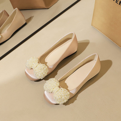 837-H160 French style women's shoes, pearl square toe shoes, silk and satin one foot high shoes, mid height shoes, 