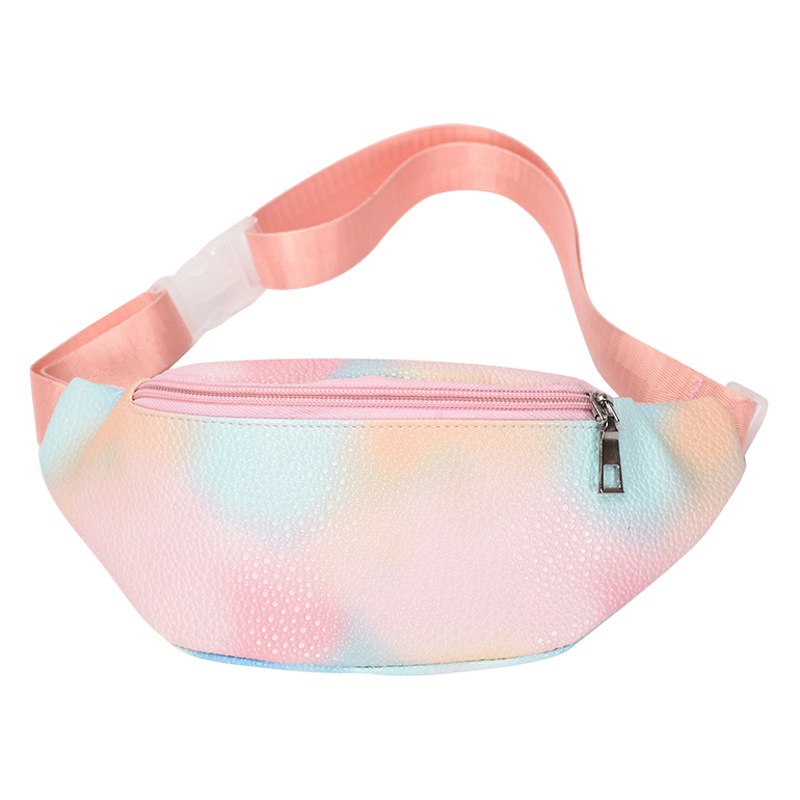 New Children's Colorful Waist Bag Fashionable All-match Boy and Girl Baby Crossbody Bag Stylish Gradient Color Children's Chest Bag