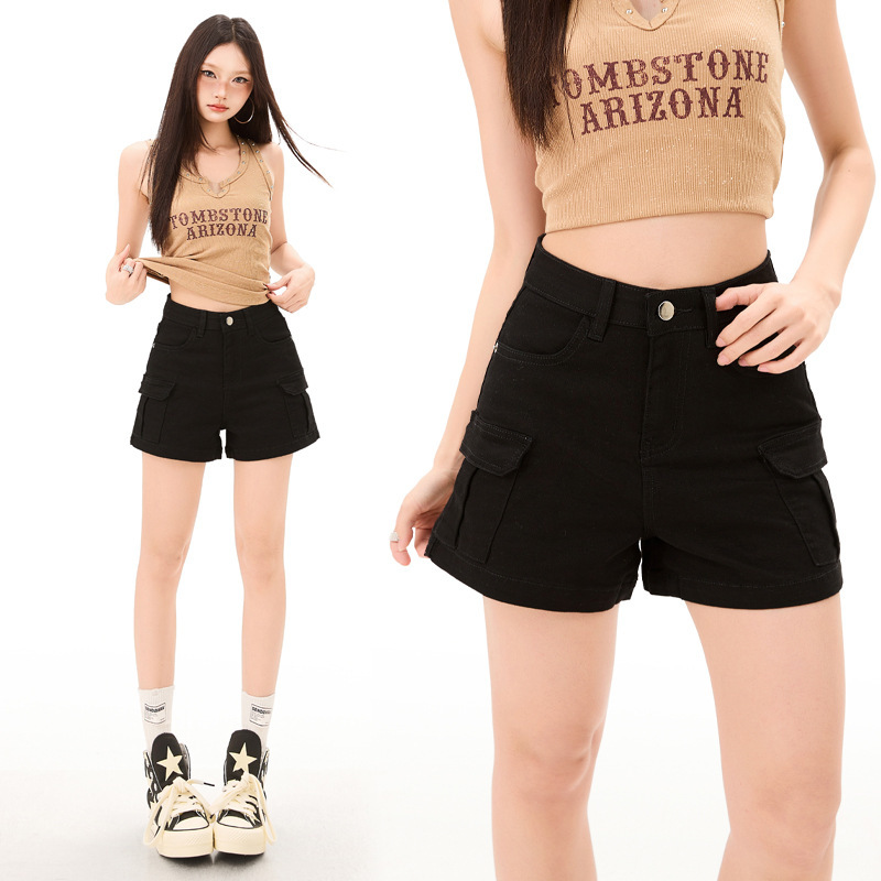 2026 Summer Main Recommendation & Highly Recommended! Sexy Black Pure Desire High-Waisted Denim Shorts for Women, Slimming and Hot