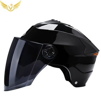 Car Helmet Summer Sun – Motosiklet kaskı (dəbilqə) - bright-black-tea-mirror