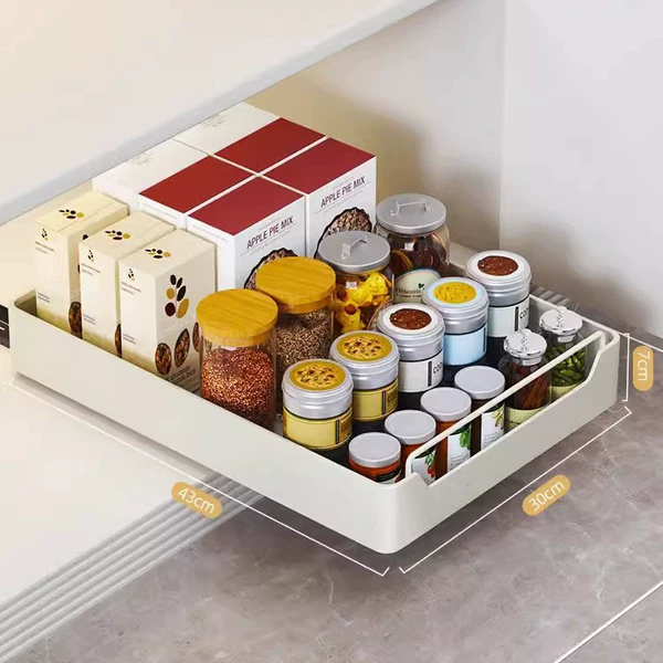 Can be pulled and storage box milk white (30 width -43 depth)