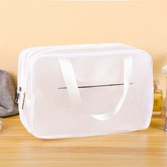 Summer Travel EVA Dual-Layer Wet/Dry Separation Travel Toiletry Bag, Portable Hand-Carry Travel Yoga Fitness Bag