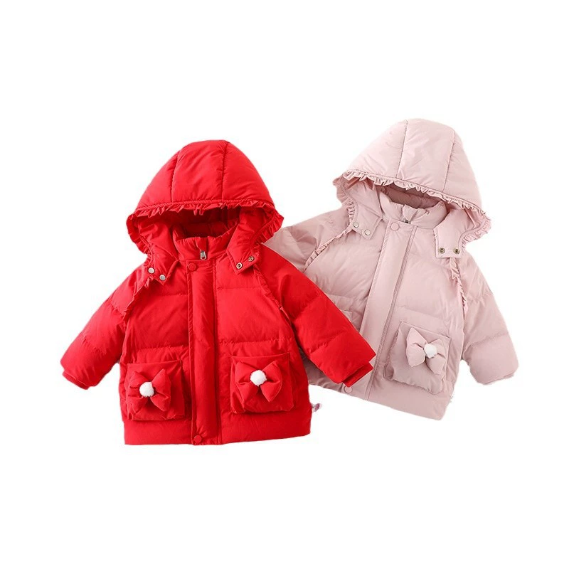 Winter children's keep warm long down jacket to go out, increased thickness, mid-length