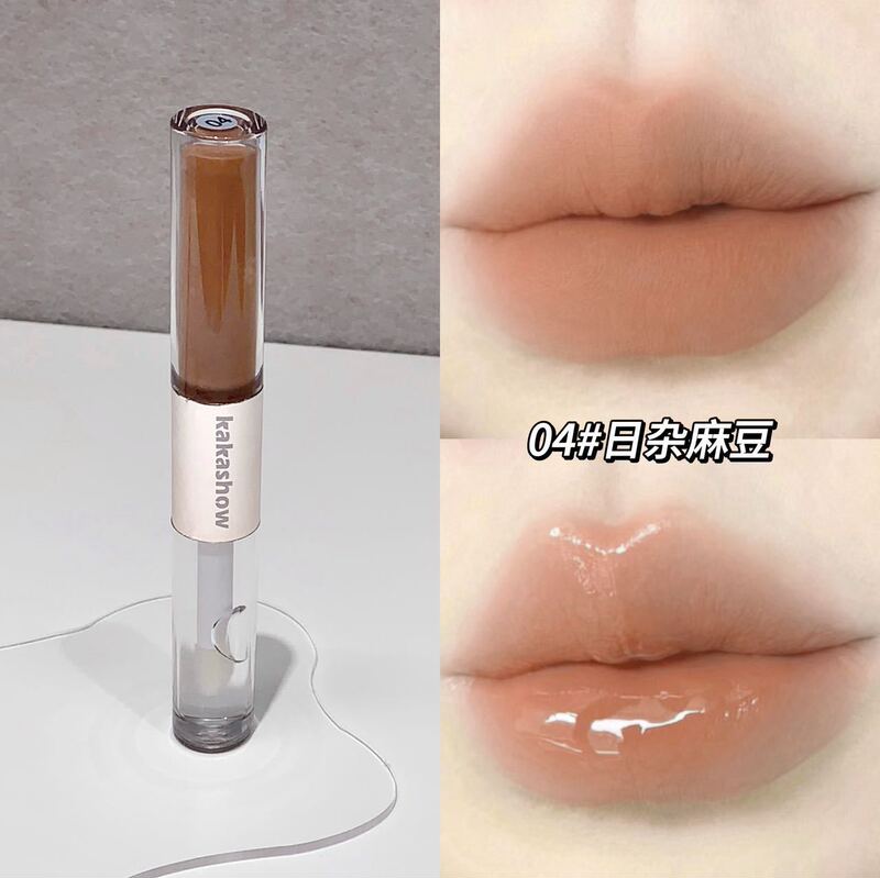 kakashow粉效双头唇釉裸色镜面水光唇蜜唇釉微醺淡妆伪素颜口红|undefined