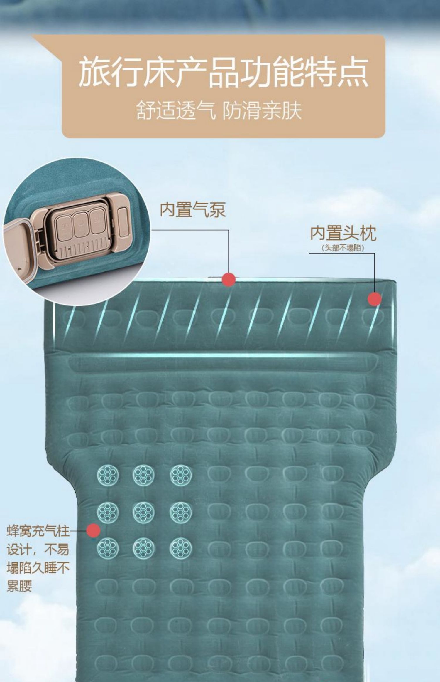 SUV inflatable mattress for Audi Q5L, Prado, Highlander, X-Trail, CRV, Teramont X, trunk sleeping pad, car air mattress