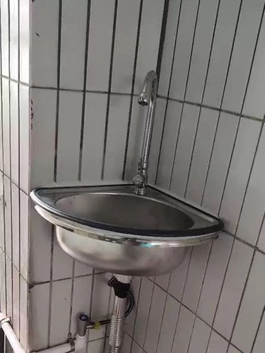 Stainless steel triangular basin, thickened small sink, ultra-small corner single-slot basin, vegetable basin, wash basin, dishwashing basin
