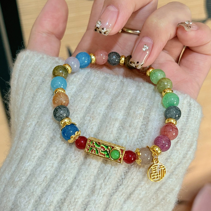 Nueva pulsera de color chino, lujo ligero y alto nivel, brazalete de tarima auspiciosa, regalo para amigos.